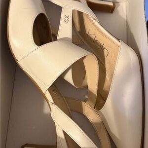 Calvin Klein Women's white Heels